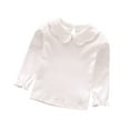 thumbnail image 1 of Krdevn Autumn Girls Long Sleeve Shirt Cute Collar Blouse Comfortable Daily Wear Top for Toddler and Kid Youth,5-6 Years, 1 of 8