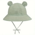 thumbnail image 1 of Krdevn Baby Bear Ear Bucket Hat UPF50+ Wide Brim Adjustable Chin Tie Anti-fall Sun Protection Fisherman Cap Size:2-4 Years, 1 of 2