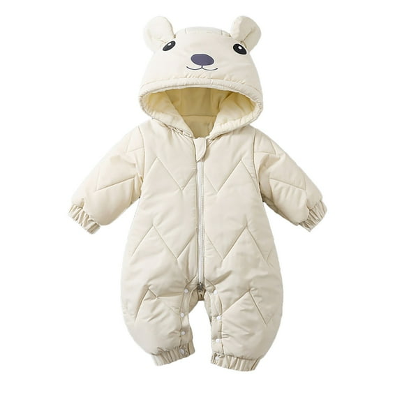Krdevn Baby Bear Suit Winter Coat Warm Hooded Jumpsuit for Boys Girls,Kids Clothing,0-3 Months