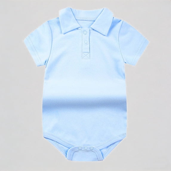 Krdevn Baby Bodysuit Casual Summer Outfit Basic Solid Color Short Sleeve Romper Beach School Party Toddler Clothes,0-3 Months