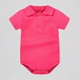thumbnail image 1 of Krdevn Baby Bodysuit Casual Summer Outfit Basic Solid Color Short Sleeve Romper Beach School Party Toddler Clothes,12-18 Months, 1 of 4