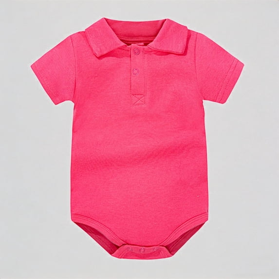 Krdevn Baby Bodysuit Casual Summer Outfit Basic Solid Color Short Sleeve Romper Beach School Party Toddler Clothes,12-18 Months