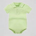 thumbnail image 1 of Krdevn Baby Bodysuit Casual Summer Outfit Basic Solid Color Short Sleeve Romper Beach School Party Toddler Clothes,3-6 Months, 1 of 4