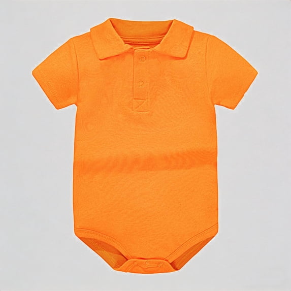 Krdevn Baby Bodysuit Casual Summer Outfit Basic Solid Color Short Sleeve Romper Beach School Party Toddler Clothes,9-12 Months