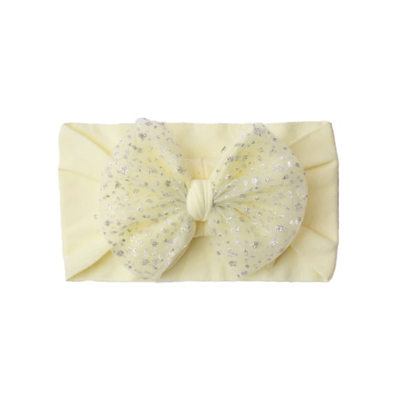 Krdevn Baby Bow Headband - Soft Elastic Hair Band with Mesh Bow for and Toddlers,0-36 Months