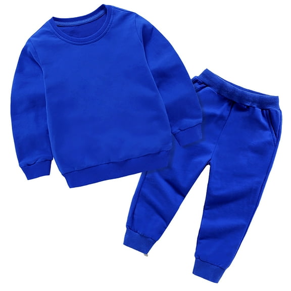 Krdevn Baby Boy Girl Clothes Winter Solid Color Long Sleeve Pullover Sweatshirt Pants 2Pcs Fall Outfits Set,Kids Clothing,7-8 Years