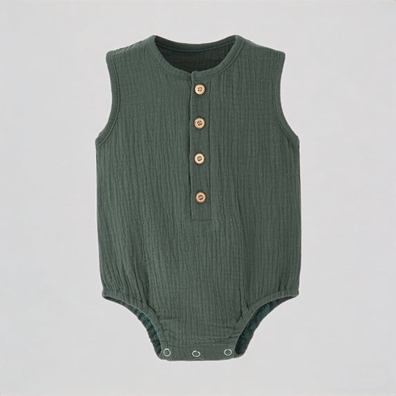 Krdevn Baby Boys Bodysuits Soft Breathable Sleeveless Romper for Comfortable Casual Outfit for Daily Wear and Outdoor Activities,12-18 Months