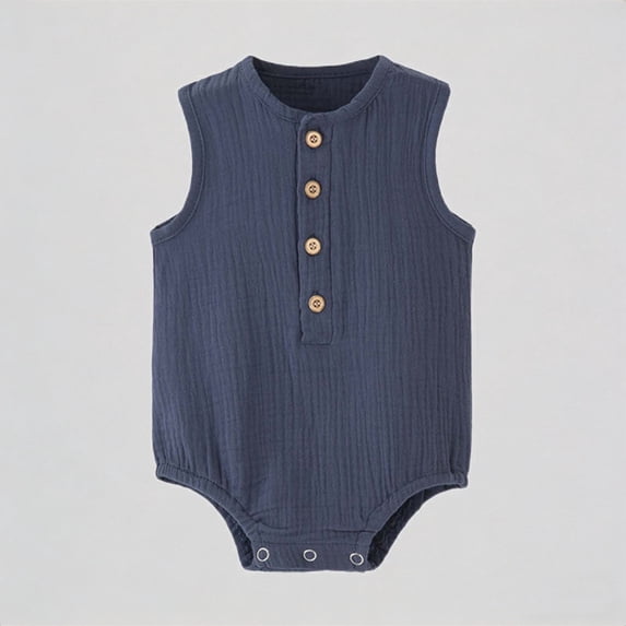 Krdevn Baby Boys Bodysuits Soft Breathable Sleeveless Romper for Comfortable Casual Outfit for Daily Wear and Outdoor Activities,12-18 Months