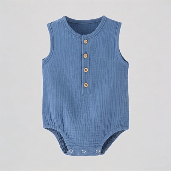 Krdevn Baby Boys Bodysuits Soft Breathable Sleeveless Romper for Comfortable Casual Outfit for Daily Wear and Outdoor Activities,6-9 Months