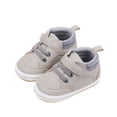 thumbnail image 1 of Krdevn Baby Boys' First Walkers, Soft Sole High-Top Sneakers with Hook and Loop Strap, Breathable Comfortable Toddler Shoes,6-12 Months, 1 of 7