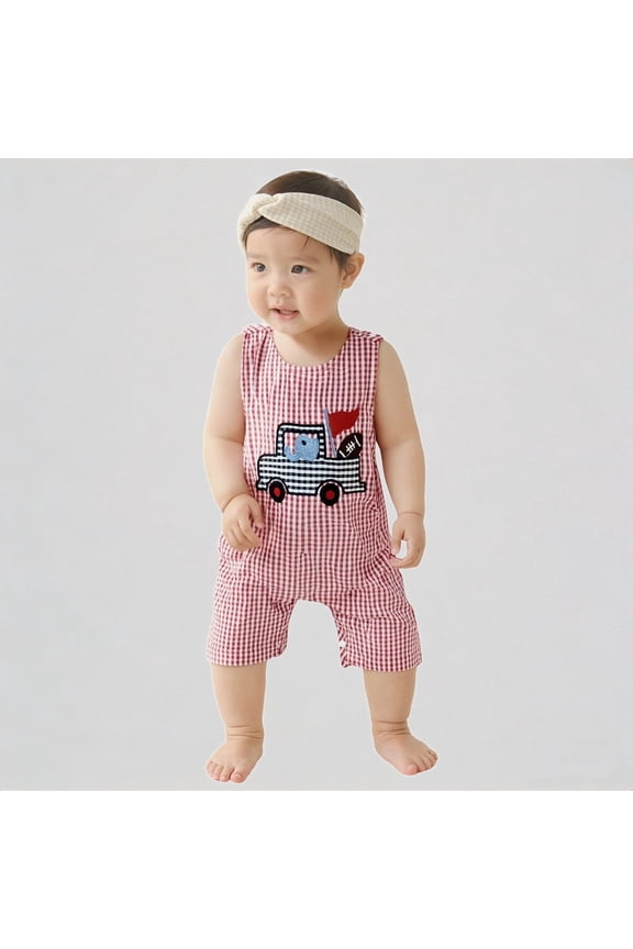 Baby Boys Football Embroidered Romper Bodysuit Soft Outfit Cute Sports Theme Outfit for Toddlers,3-6 Months