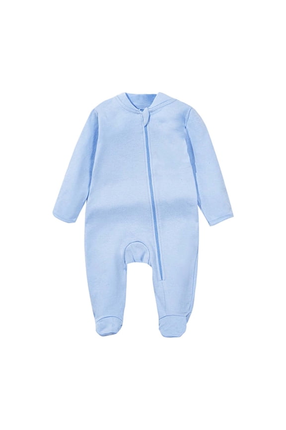 Baby Boys Full Zip Up Pajamas Romper with Front Zipper Soft Long Sleeve Jumpsuit for Toddler Cozy Sleeper Outfit,Kids Clothing,9-12 Months
