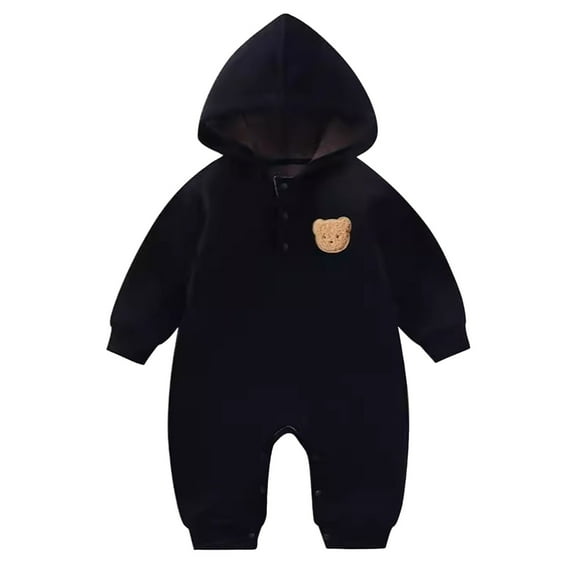 Krdevn Baby Boys Girls Clothing Zipper Hooded Jumpsuit Romper Long Sleeve Outfit Fall Winter Warm Clothes,Kids Clothing,3-6 Months