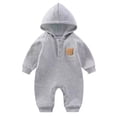 thumbnail image 1 of Krdevn Baby Boys Girls Clothing Zipper Hooded Jumpsuit Romper Long Sleeve Outfit Fall Winter Warm Clothes,Kids Clothing,6-12 Months, 1 of 2