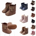 thumbnail image 1 of Krdevn Baby Cowboy Boots, Western Boots Soft Sole Non-Slip Crib Shoes for Infant Boys Girls,Coffee, 1 of 6
