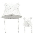 thumbnail image 1 of Krdevn Baby Floral Print Bear Ear Bucket Hat UPF50+ Adjustable Chin Toggle Wide Brim Sun Fisherman Cap Size:S, 1 of 2