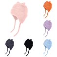 thumbnail image 1 of Krdevn Baby Fuzzy Knit Earflap Hat Cute 3D Cat Ears Soft Plush Warm Winter Hat with Chin Straps Windproof Stretchy Beanie Cap for Toddler Boys Girls Daily Outdoor Wear, 1 of 4