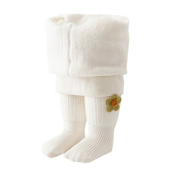 Krdevn Baby Girl Tight Toddler Thick Stocking Leggings Knit Footed Tight Girl Warm Winter Pantyhose with Bowknot