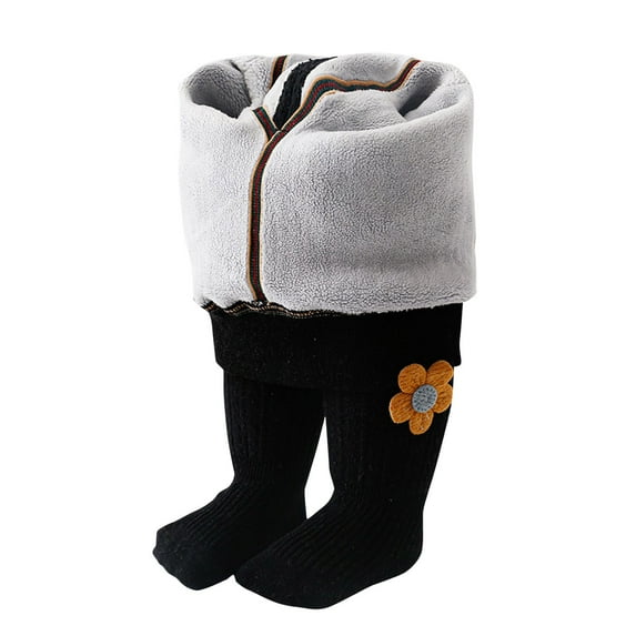Krdevn Baby Girl Tight Toddler Thick Stocking Leggings Knit Footed Tight Girl Warm Winter Pantyhose with Bowknot