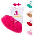 thumbnail image 1 of Krdevn Baby Girls 1st Birthday Tutu Outfit Romper Tulle Skirt and Headband 3 Piece Set,9-12 Months, 1 of 5