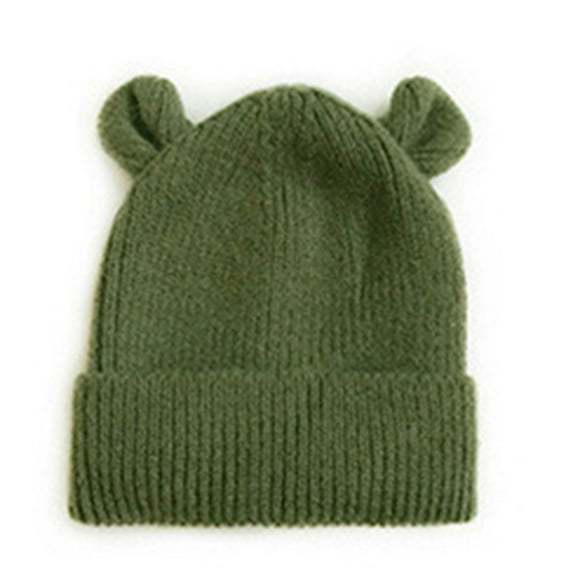 Krdevn Baby Girls Boys Soft Warm Knit Hat Kids Winter Hat with Hood Cap