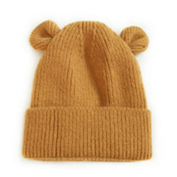 Krdevn Baby Girls Boys Soft Warm Knit Hat Kids Winter Hat with Hood Cap