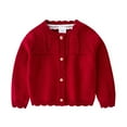 thumbnail image 1 of Krdevn Baby Girls Cotton Knit Sweater Autumn Solid Long Sleeve Tops Cardigan Clothes,2-3 Years, 1 of 6
