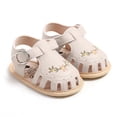 thumbnail image 1 of Krdevn Baby Girls' Floral Embroidery Sandals, Fringe Soft Sole Walking Shoes, Breathable Summer Casual Shoes,12-18 Months, 1 of 4