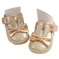 thumbnail image 1 of Krdevn Baby Girls' Glitter Bunny Mary Jane Shoes, Bow Soft Sole First Walkers, Breathable Lightweight Crib Shoes,6-12 Months, 1 of 7