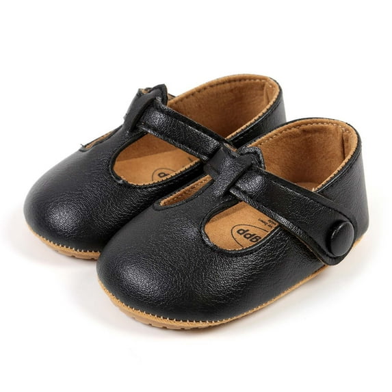 Krdevn Baby Girls' Mary Jane Shoes, Soft Sole First Walkers, Comfortable Casual T-Strap Shoes for Daily Wear,12-18 Months