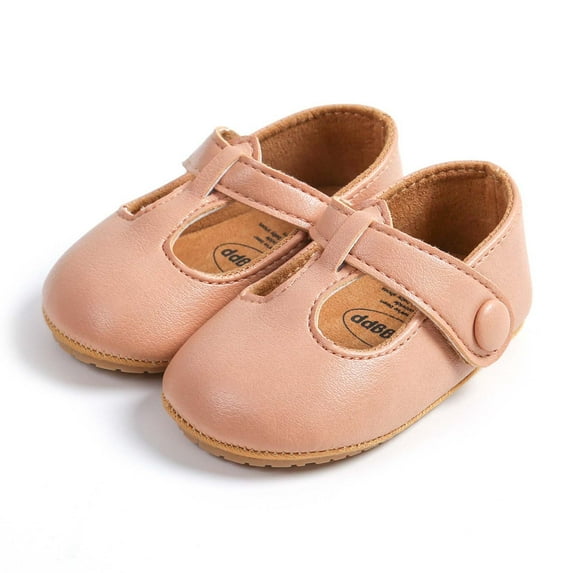 Krdevn Baby Girls' Mary Jane Shoes, Soft Sole First Walkers, Comfortable Casual T-Strap Shoes for Daily Wear,6-12 Months