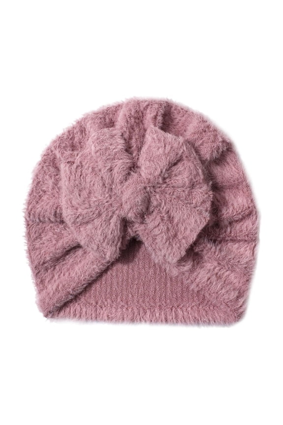 Baby Hat - Cozy Solid Beanie with Soft Bow for and Toddler in Cold Weather,0-24 Months
