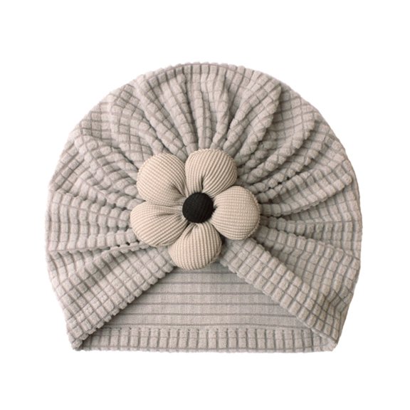 Krdevn Baby Knit Hat - Soft Solid Beanie with 3D Flower for and Toddlers, Cozy Everyday Wear,0-36 Months