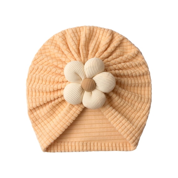 Krdevn Baby Knit Hat - Soft Solid Beanie with 3D Flower for and Toddlers, Cozy Everyday Wear,0-36 Months