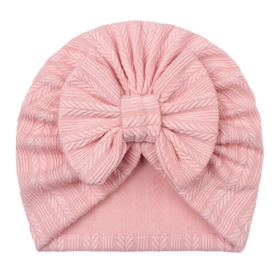 Krdevn Baby Knit Hat - Wheat Stripe with Soft Bow, Cozy Headwear,0-24 Months