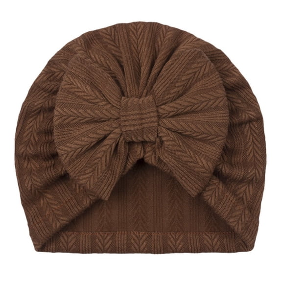 Krdevn Baby Knit Hat - Wheat Stripe with Soft Bow, Cozy Headwear,0-24 Months