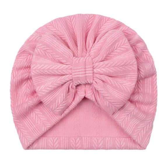 Krdevn Baby Knit Hat - Wheat Stripe with Soft Bow, Cozy Headwear,0-24 Months