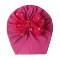 thumbnail image 1 of Krdevn Baby Knit Hat with Bow - Lightweight Layered Head Cover for and Toddler Girls,0-36 Months, 1 of 3