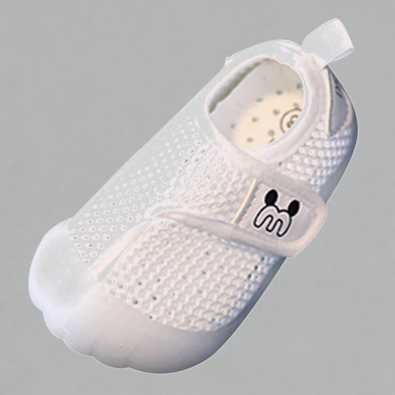 Krdevn Baby Mesh -On Sneakers, Adjustable Hook and Loop Strap, Breathable Soft Sole First Walking Shoes for Spring & Summer,Sizes 10
