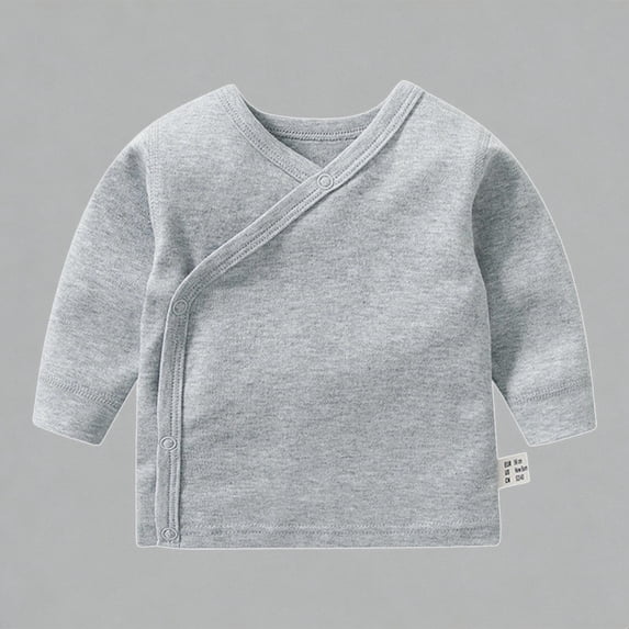 Krdevn Baby Side-Snap Long Sleeve Top Soft Breathable Knitwear Gentle Sleepwear,9-12 Months