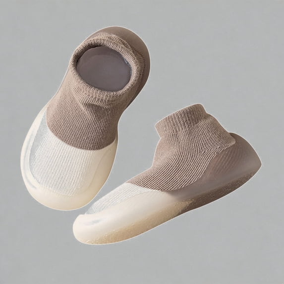 Krdevn Baby Sock Slippers, Non- Rubber Sole First Walking Shoes, Breathable Indoor Floor Shoes for Toddlers,Sizes 2-2.5 Years