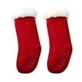 thumbnail image 1 of Krdevn Baby Socks - Baby Boy Girl Solid Ankle Crew Socks with Grips Toddler Kids Unisex Lined Warm Thick Cotton Socks - Socks for Baby Girl,Color:Red,Size:1-3 Years, 1 of 7
