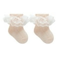 thumbnail image 1 of Krdevn Baby Socks - Baby Socks for Girls Boys Soft Double Layer Lace Trim Comfortable Everyday Wear for Toddlers - Socks for Baby Girl,Color:Pink,Size:4-5 Years, 1 of 2