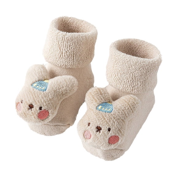 Krdevn Baby Socks - Baby Winter Socks Glue Dispensing Floor Socks Floor Crawling Socks - Socks for Baby Girl,Color:Beige,Size:6-12 Months