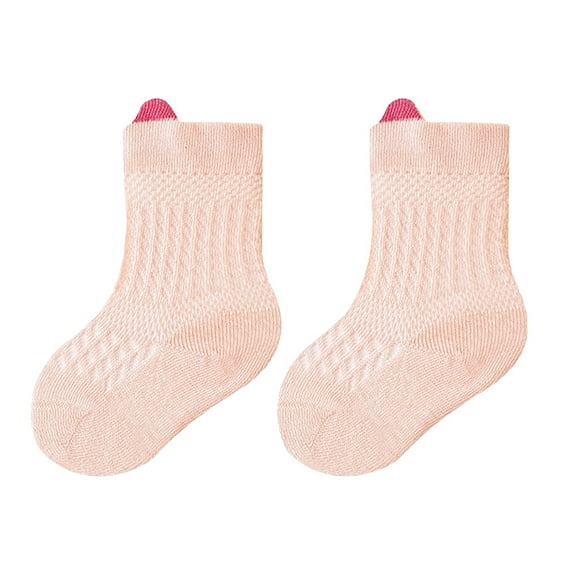 Krdevn Baby Socks - Breathable Baby Socks Soft Mesh Toddler Socks with Stretch Comfortable Everyday Socks for Boys Girls - Socks for Baby Girl,Color:Pink,Size:2-3 Years