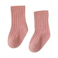 thumbnail image 1 of Krdevn Baby Socks - Children's Socks Boys and Girls Cotton Socks Double Needle Mid Calf Baby Solid Color Socks - Socks for Baby Girl,Color:Pink,Size:6-12 Months, 1 of 5