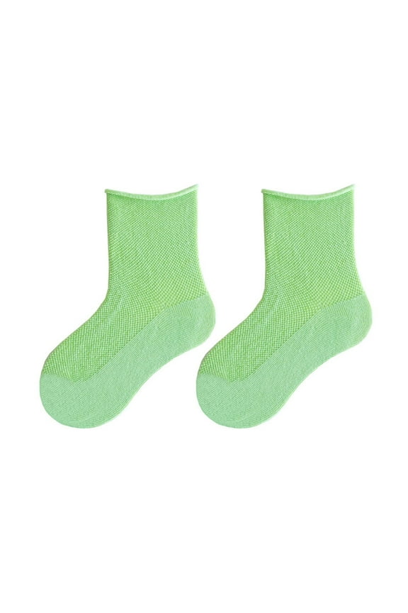 Baby Socks - Children's Solid Candy Color Socks Toddler Kids Baby Boys Girls Thin Mesh Crew Socks - Socks for Baby Girl,Color:Green,Size:2-4 Years