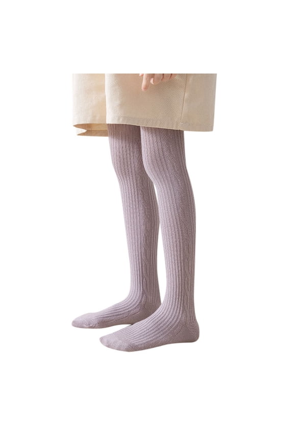 Baby Socks - Kids Girls Tights Cotton Cable Knit Footed Pantyhose Baby Stockings Toddler Leggings - Socks for Baby Girl,Color:Purple,Size:8-9 Years