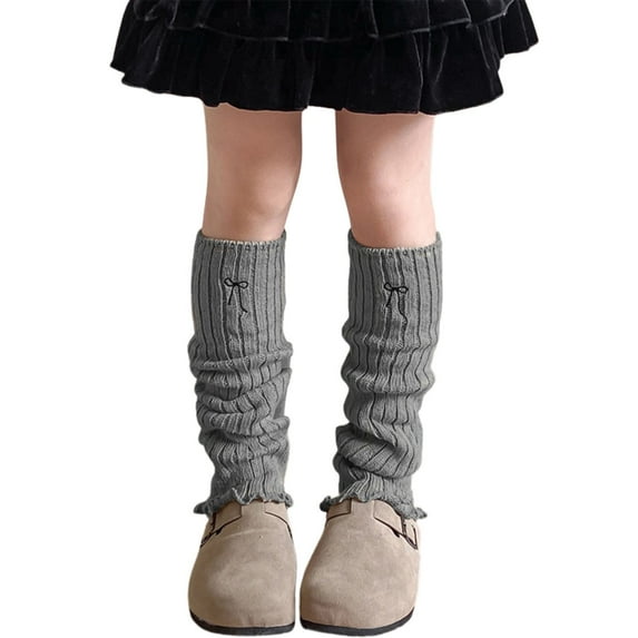 Krdevn Baby Socks - Kids Leg Warmers Knitted Leg Warmers Loose Socks Knee High Leg Warmers for Girls - Socks for Baby Girl,Color:Light Gray,Size:One Size