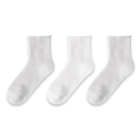 Krdevn Baby Socks - Kids Socks for Boys and Girls Breathable Outdoor Sports Socks with Elasticity for Daily Wear and Active Play 3 Packs - Socks for Baby Girl,Color:White,Size:2-5 Years
